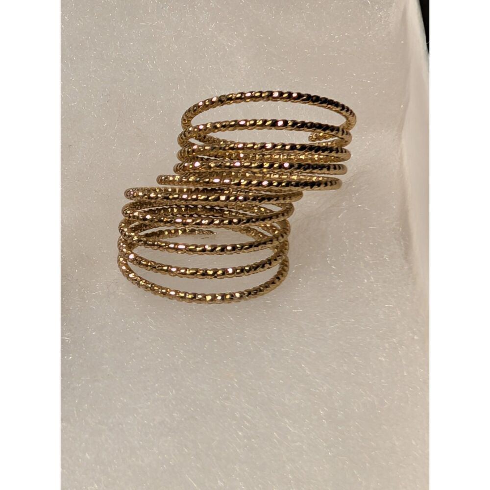 Vintage Handmade Crocheted Band Ring with a Vintage Scarf Ring - Picture 5 of 5